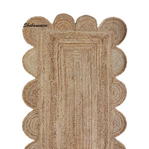 Sustainable Water Absorbent Denim Jute Rug Hand Woven Rugs <b>Runner</b> Home Decorative Carpet with Different Designs From India - Product Image 3