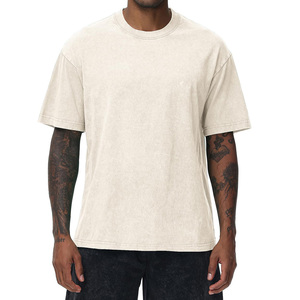 Oversized Acid Wash T-shirt Custom Printing Logo 100% Cotton Heavy <b>Weight</b> 200 Gsm Soft Cotton Cheap Men Acid Wash T-shirt - Product Image 3
