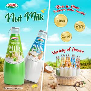 Boisson lactée aux pistaches saine 290 ml en bouteille Nawon Export Price Lait végétal nutritif aux amandes/avoine/noix - Échantillon gratuit OEM - Product Image 6