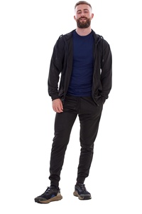 Ensemble de survêtement en molleton imprimé à capuche pour homme, manches longues, couleur unie, vêtements décontractés, poches latérales, respirant, hiver - Product Image 3