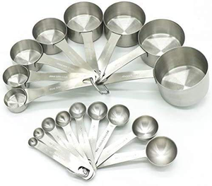 <b>Measuring</b> Cups and <b>Measuring</b> <b>Spoons</b> Set Stainless Steel <b>Measuring</b> Cups and <b>Spoons</b> 18 8 Steel Heavy Duty 8 <b>Measuring</b> Cups - Product Image 1