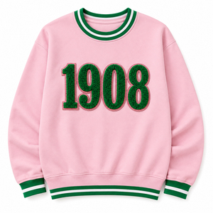 Sudadera de Invierno 100% Algodón Estilo Hermandad Griega Sigma Rosa Verde Alfa 1908 Negra - Product Image 2