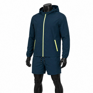 Meilleur prix, nouveau tissu respirant, ensemble de shorts coupe-vent pour hommes, haute qualité, impression de logo personnalisée, ensembles de shorts coupe-vent - Product Image 2