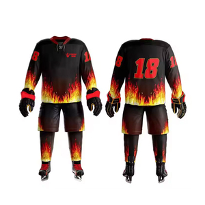 Maillot de hockey sur glace de haute qualité, personnalisé avec le nom de l'équipe, manches courtes, logo sur le devant, séchage rapide, unisexe, adulte, toutes saisons - Product Image 2