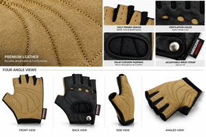 Guantes de Ciclismo Clásicos de Medio Dedo con Pantalla Táctil, Antideslizantes, Cálidos para Invierno, con un Diseño Increíble - Product Image 4
