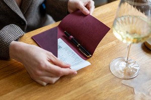 Magnetic Genuine Leather Bill Holder for Restaurant Secure Guest Check Presenter Smart <b>Billfold</b> Folder LBH-0090 - Product Image 3