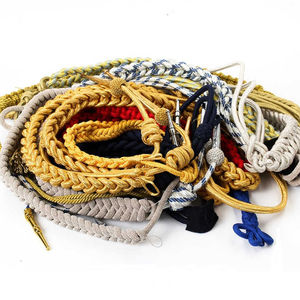 Cordón de sirena dorado personalizado con doble punta y hilo metálico, el mejor material para uniformes a precio económico - Product Image 2