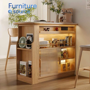 Mesa de Bar de lujo para el hogar OEM/ODM con mesa de pizarra ajustable Gabinete de vino Muebles de partición Diseño moderno con almacenamiento - Product Image 2