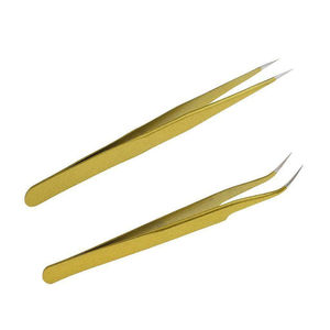 Prix d'usine – Pince à cils professionnelle Kaamir Instruments en acier inoxydable courbé, lisse et antimagnétique – Outil compétitif - Product Image 1