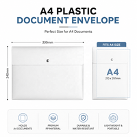 Pochette à documents en PP dépoli avec logo personnalisé, pochette de classement en PP, sac à documents en plastique dépoli avec bouton-pression, dossier professionnel durable