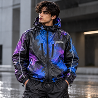 Veste bomber pour homme tendance, personnalisée, de haute qualité, à capuche, avec fermeture éclair, coupe-vent, imperméable, changeant de couleur en fonction de la chaleur, en nylon