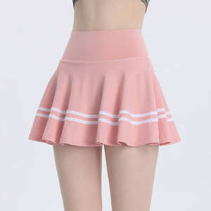 Shorts de sport décontractés en coton pour femmes, légers, respirants, avec poches, pour le golf, le tennis, le badminton et les activités de plein air, jupe plissée unie - Product Image 4