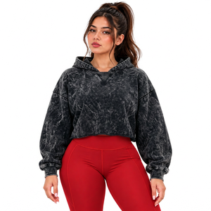 Sudadera Corta Personalizada de 400GSM al por Mayor para Marcas de Ropa Femenina, Suministro de Forro Polar para Boutiques en EE. UU. - Product Image 6