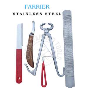 Kit complet d'outils de soin des sabots de cheval pour fermeur, avec couteau à sabots à lame en D, cisaille à sabots pour poulain, cure-sabot, râpe à sabots, lime et couteau à sabots à poignée rouge - Product Image 3