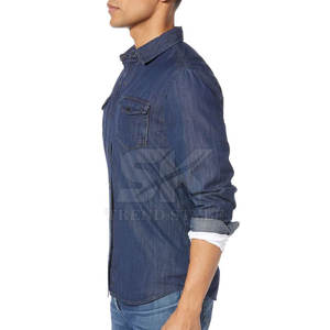 Camisa de Mezclilla Informal 100% Algodón, Camisa de Mezclilla de Manga Larga para Hombre, Camisa de Mezclilla con Talla Personalizada - Product Image 5