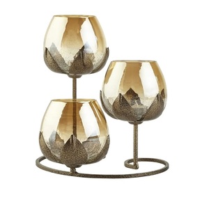 Porte-bougie en bois et bambou pour mariage et décoration intérieure, finition noyer, gravé à la main - Product Image 3