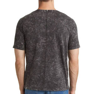 T-shirt décontracté à manches courtes pour homme, col rond, coupe classique, jersey de coton tricoté, motif uni, tie-dye - Product Image 3
