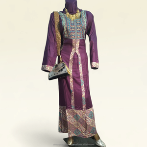 Mustard Yellow Luxury Kaftan <b>Dress</b> with <b>Silver</b> Embroidered Front and Cuff Detailing for Women - Product Image 5
