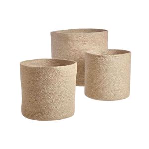 Lot de 3 paniers en jute léger de haute qualité faciles à transporter pour le stockage de boissons domestiques Logo personnalisable sur les bacs en tissu - Product Image 6