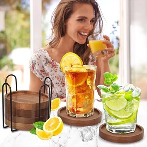 Handmade Solid Wood <b>Coaster</b> Set Natural <b>Drink</b> <b>Coasters</b> for Coffee Tea Cups and Glasses - Product Image 5