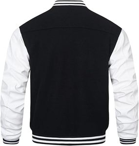Stonefield Manufacturing Varsity Jacket-100% Wool Hooded Waterproof Reversible <b>Stand</b> Geometric/Cartoon Streetwear Winter - Product Image 2