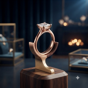 Rose Gold Princess Cut Moissanite Engagement <b>Ring</b> for Women Elegant Solitaire Wedding Jewelry - Product Image 1