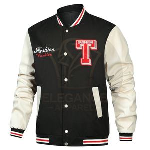 Chaquetas universitarias de béisbol de lona para Hombre de Nueva moda de alta demanda al por mayor tasa soporte bordado rayas Trim Block Letterman - Product Image 1