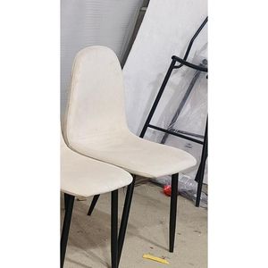 Set di 4 Sedie da Pranzo Moderne con Seduta Imbottita in Velluto e Gambe in Metallo Nero a Forma di Cucchiaio - Product Image 4