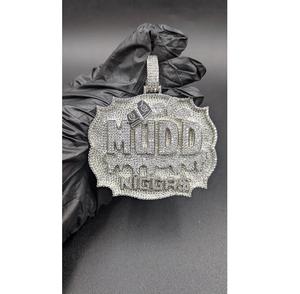 Laysware Jewels - Amuleto de Lujo con Incrustaciones de Moissanita 100% Pura en Plata de Ley 925, Estilo Hip Hop, para Hombre y Mujer, Uso Diario - Product Image 2