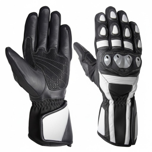 Guantes de Motocicleta de Cuero al por Mayor, Diseño Antideslizante de Dedo Completo, Cierre de Gancho y Bucle para Carreras, Conducción Urbana y Uso en Exteriores, Pakistán - Product Image 1