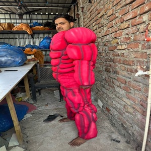 Costume de mascotte musculaire gonflable, tenue rouge pour homme, pour Halloween, événements, promotions de marque, expositions et événements publics - Product Image 3