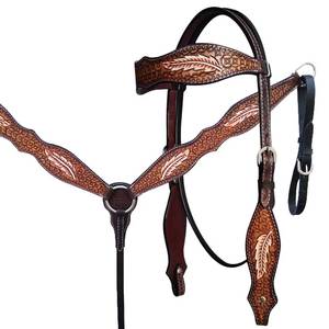 Conjunto de Brida y Pechopetral de Cuero Ligero de Calidad para Montar a Caballo, Duradero, Cómodo, Tallas Personalizadas, Halter para Equitación - Product Image 3
