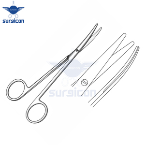 Tijeras Metzenbaum de 14.5 cm (5½ Pulgadas), Curvas, de Acero Inoxidable, Reutilizables, para Cirugía General y Plástica - Product Image 5