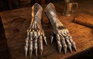Guantes de Caballero Medieval de Acero Inoxidable Plateados, Estilo Antiguo con Grabado Intrincado, Guantes de Armadura Fundida - Product Image 4