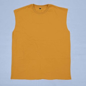 <b>Mens</b> Sleeveless O-Neck Solid Yellow Cotton Tank <b>Top</b> Regular Fit Casual Knitted T-Shirts Breathable Outdoor T-Shirt <b>For</b> <b>Mens</b> OEM - Product Image 5
