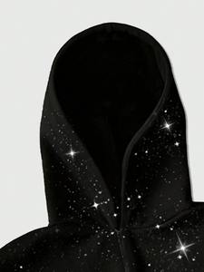 Mens rhinestone oversized <b>hoodie</b> casual streetwear <b>gym</b> wear heavy fabric pullover <b>hoodie</b> winter - Product Image 3