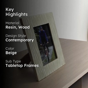 White Resin Photo <b>Frame</b> 4x6 Inch Rectangular Minimalist Tabletop Decor Made in India - Product Image 5