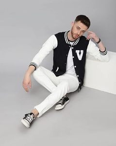 Factory Custom <b>Men</b> Wool Blend Eco-Friendly Winter Varsity <b>Jacket</b> <b>White</b> Sleeve Letter Embroidery Chenille Streetwear <b>Jacket</b> - Product Image 3