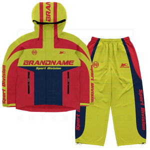 Multi-Color 2-Piece Sweat Suit Tracksuit Hooded <b>Zip</b>-<b>Up</b> <b>Jacket</b> Nylon Track Pants Windproof Breathable Casual Sport Wear Loose - Product Image 1