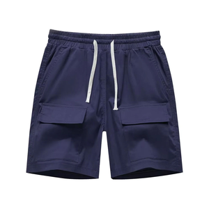 <b>Men</b> <b>White</b> Cargo <b>Shorts</b> Solid Color Drawstring Waist Casual Style Cotton Breathable Pocket Design Mid Rise <b>Short</b> Pants - Product Image 4