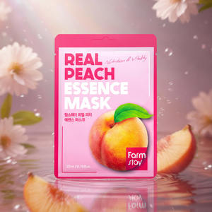 MASCARILLA FACIAL DE ALGODÓN CON ESENCIA DE DURAZNO REAL FARMSTAY (10 piezas) Hidratante Herbal Reafirmante Nutritiva con Aloe Fragancia Tamaño Viaje - Product Image 6
