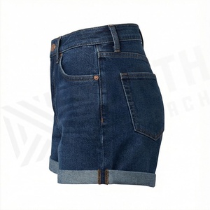 Shorts en jean pour femme, coupe ample, taille basse confortable, taille élastique, design déchiré, style tendance - Product Image 3