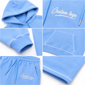 Custom Premium Fleece Hoodie Sweatsuit <b>Set</b> Relaxed Fit Matching Jogger Tracksuit Pullover Street Fashion OEM Wholesale Apparel - Product Image 4