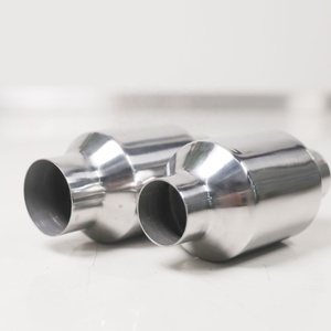 Convertisseurs catalytiques universels en acier inoxydable filés par <span class=keywords><strong>catalyseur</strong></span> à trois voies métalliques à haut débit pour l'échappement automobile - Product Image 1