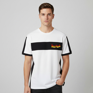 T-shirt homme col rond, nouvelle collection, logo imprimé sur mesure, couleur personnalisée, épaules tombantes, écologique, respirant, style hip hop. - Product Image 3