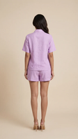 Ensemble coordonné élégant lavande à volants en coton pour femme – Tenue décontractée d'été légère et stylée – Fournisseur en gros
