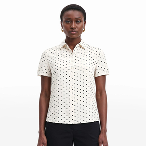 Blusa de Manga Larga con Cuello Camisero de Poliéster, Bordado Personalizado, Texto/Logotipo, Uniforme de Trabajo, 100 Piezas, Teñido Liso - Product Image 3