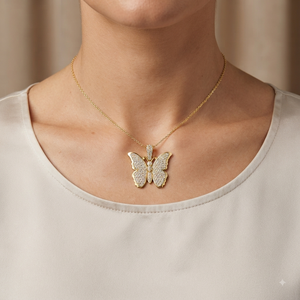 Trendy Women's Jewelry Custom Iced 925 Silver Gold Plated Cute <b>Butterfly</b> Lab Grown Diamond Fine Pendants Charms Hip Hop Necklace - Product Image 2