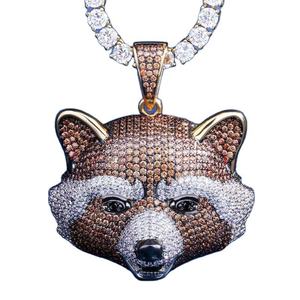 Colgante de Joyería Hip Hop con Diseño Novedoso, Plata de Ley 925 Bañada en Oro, con Moissanita que Pasa la Prueba del Diamante, Estilo Iced Out, con Forma de Animal - Product Image 4