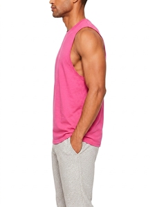 Camiseta sin Mangas para Hombre, Lisa, de Algodón Suave, Corte Regular, Ligera, Transpirable, Informal, para Gimnasio, Entrenamiento, Fitness, Verano - Product Image 4